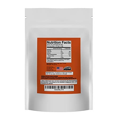 Agar Agar Powder. Organic Vegan Vegetarian Gelatin. Non Gmo, H