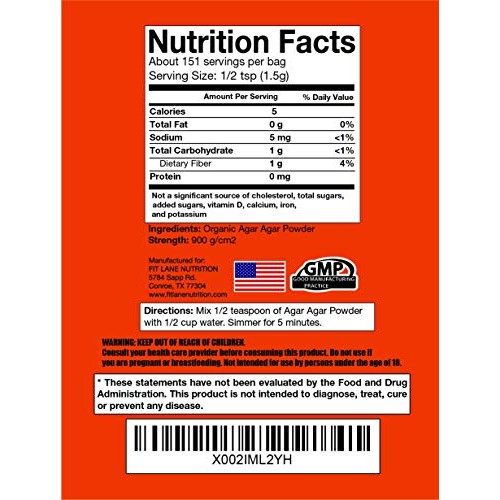 Agar Agar Powder. Organic Vegan Vegetarian Gelatin. Non Gmo, H