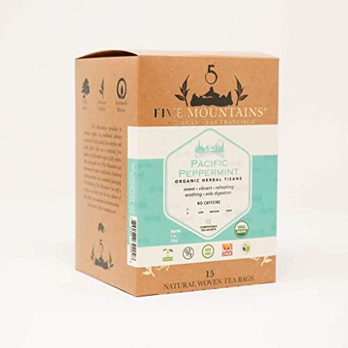 Five Mountains Organic Pacific Peppermint, 15 Non-Gmo Caffeine-F