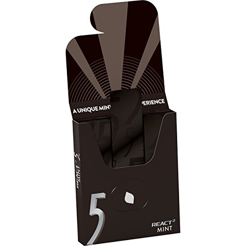5 Gum React Mint Sugar Free Chewing Gum, 15 Pieces 10 Pack