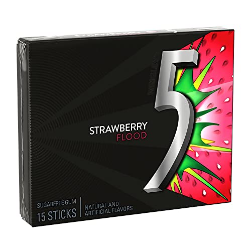 5 Gum Sour Flood Sugar Free Gum, Strawberry