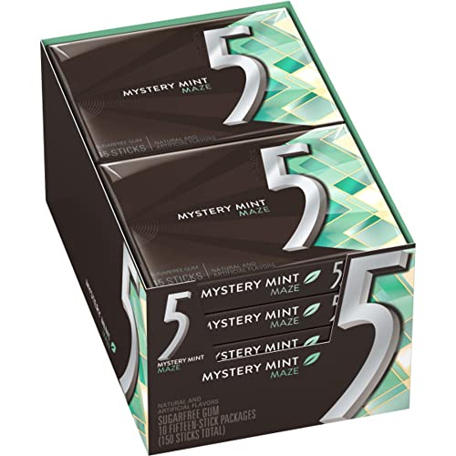 5 Gum Sweet Mint Sugarfree Gum, 15 Piece 10 Packs