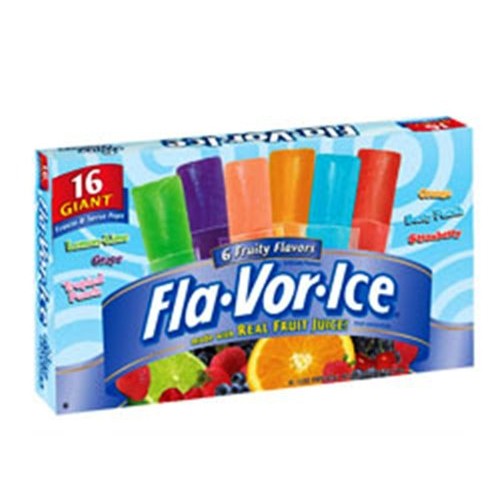 Fla-Vor-Ice Freezer Pops, Giant Fat Free Ice Pops, Fruity Flavor