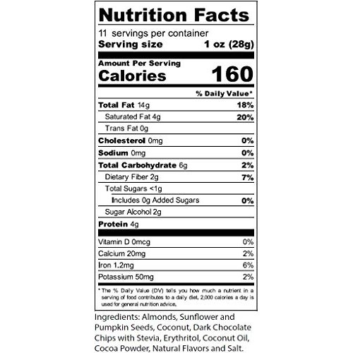 Fla Keto Granola Low Carb Cereal With Chocolate Chips - Vegan, S