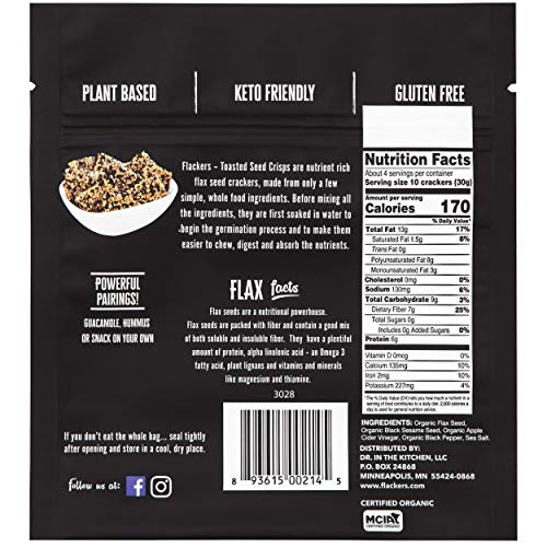 Flackers Toasted Seed Crisps, Black Sesame Seed And Black Pepper