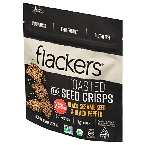 Flackers Toasted Seed Crisps, Black Sesame Seed And Black Pepper
