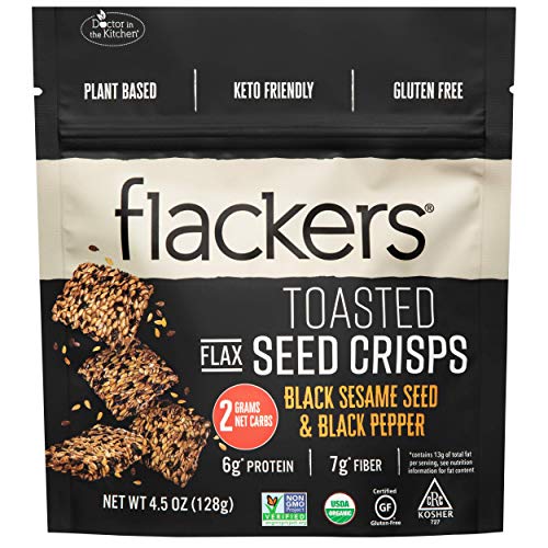Flackers Toasted Seed Crisps, Black Sesame Seed And Black Pepper