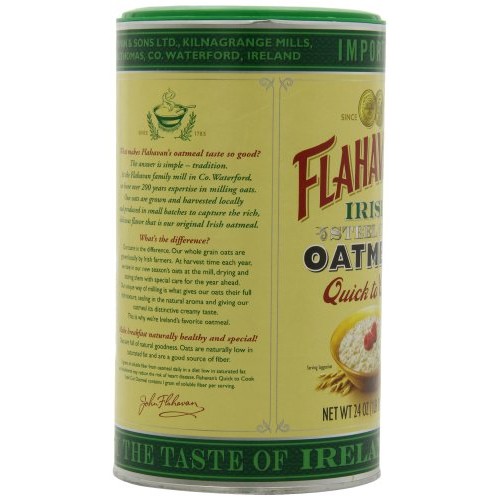 Flahavans Irish Steel Cut Oatmeal Quick To Cook Drum, 24-Ounces