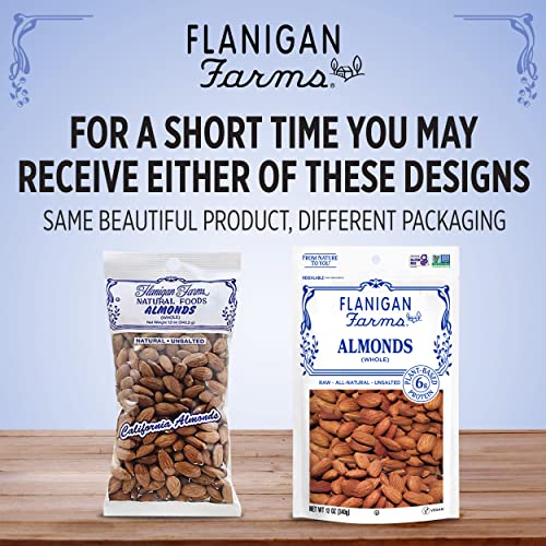 Flanigan Farms Whole Almonds - Raw, Unsalted Wholesome Healthy S