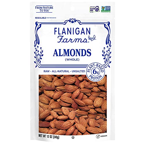 Flanigan Farms Whole Almonds - Raw, Unsalted Wholesome Healthy S