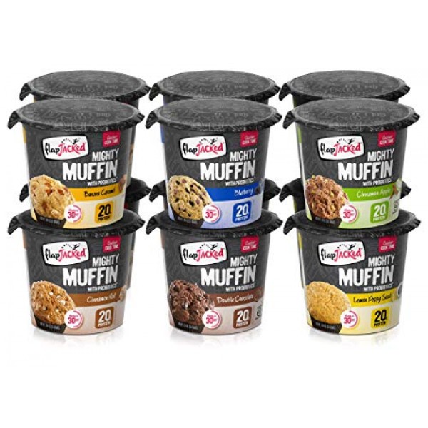 FlapJacked Mighty Muffins, Power Breakfast Variety, 12 Pack | 20...