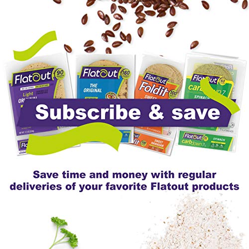 Flatout Carbdown, Olive Oil Sea Salt, 1 Pack Of 7 Flatbreads