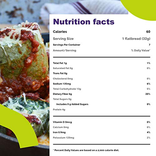 Flatout Carbdown, Spinach 1 Pack Of 7 Flatbreads