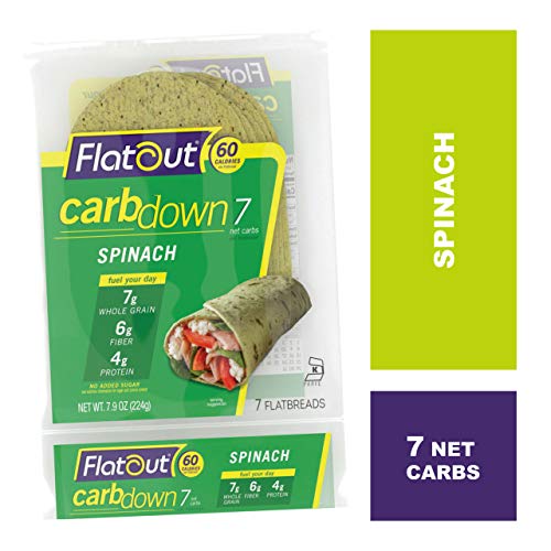 Flatout Carbdown, Spinach 4 Packs Of 7 Flatbreads