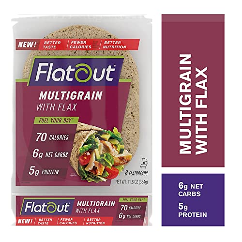 Flatout Flatbread, Multigrain with Flax, Perfect for Use as Sand...