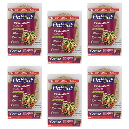 Flatout Flatbread, Multigrain with Flax, Perfect for Use as Sand...
