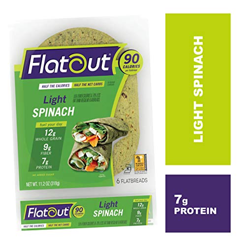 Flatout Wraps, Light Spinach 1 Pack Of 6 Flatbreads