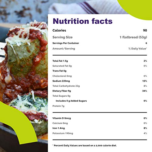 Flatout Wraps, Light Spinach 1 Pack Of 6 Flatbreads