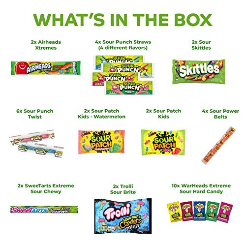 Sour Candy Lovers Flavor Box 36 Count - Assorted Sour Candies