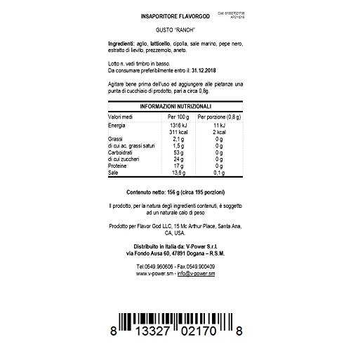 Flavor God #1 , Ranch Seasoning, 5.5 Ounce