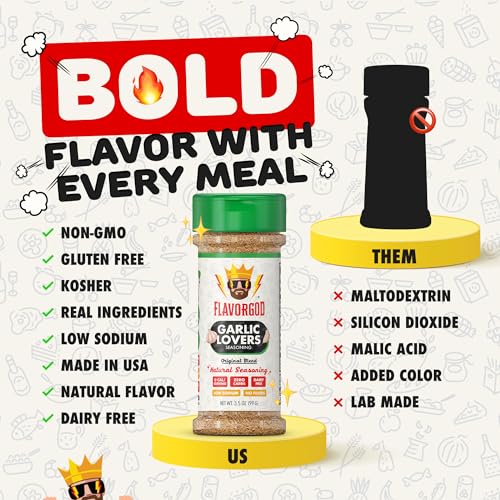 Flavor God 2 Bottles Garlic Lovers Seasoning Mix Natural Healthy...