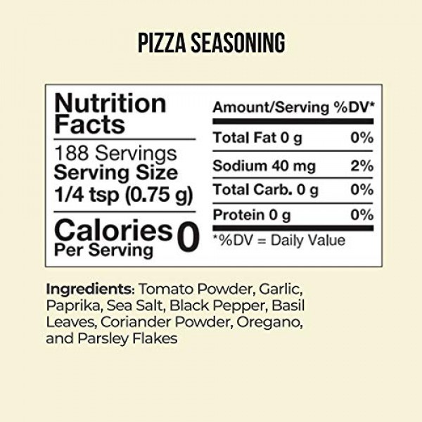 Healthy Flavorgod Pizza Seasoning - Zero Calories, Low Sodium, Z