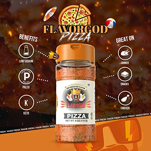 Healthy Flavorgod Pizza Seasoning - Zero Calories, Low Sodium, Z Healthy Flavorgod Pizza Seasoning - Zero Calories, Low Sodium, Z