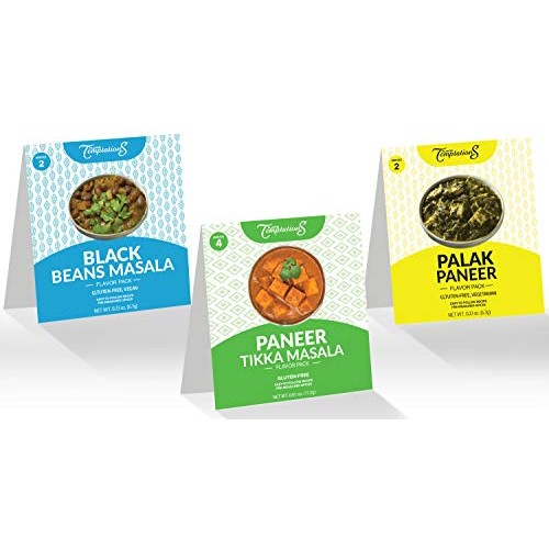 Paneer Tikka Masala, Palak Paneer, Black Beans Curry Indian Food