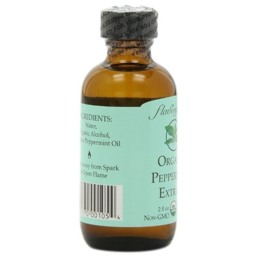 Flavorganics Organic Peppermint Extract, 2-Ounces Glass Bottles