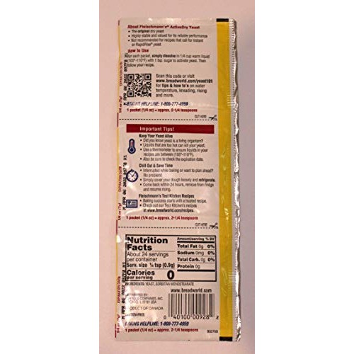 Fleischmanns Active Dry Yeast Strip, 0.25 Ounce 9 Count