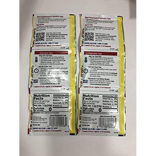 Fleischmanns Active Dry Yeast Original 2 Packs Of 3 1/4 Oz Pack