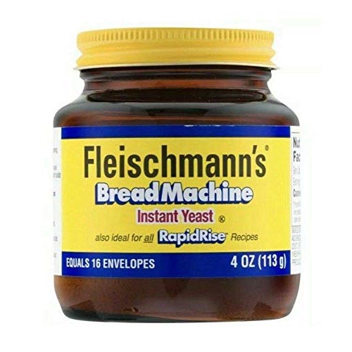 Fleischmanns Bread Machine Rapidrise Instant Yeast Glass Jar 4Oz