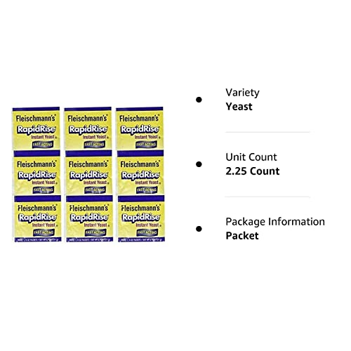 Fleischmanns Yeast, Yeast Rapid Rise Active, 0.25 Ounce, 9 Pack