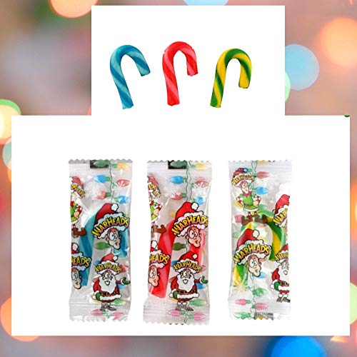 Warheads Sour Candy Canes 20 Pieces Mini Individually Wrapped Ch