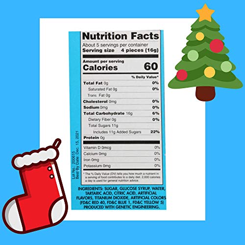 Warheads Sour Candy Canes 20 Pieces Mini Individually Wrapped Ch