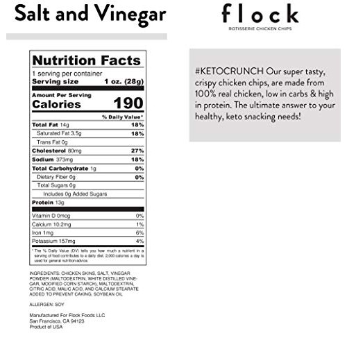 Flock Keto Chicken Skin Chips | 100% Real Chicken | Low Carb, Hi