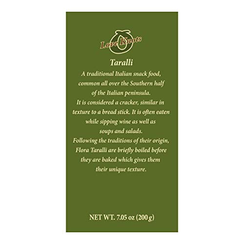 Taralli By Flora 8.5Oz - Italian Snack Cracker - All Natural Ove