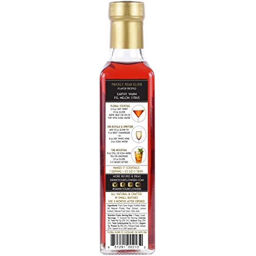 Floral Elixir Co. Prickly Pear Elixir - All Natural Syrup For Co Floral Elixir Co. Prickly Pear Elixir - All Natural Syrup For Co