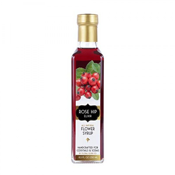 Floral Elixir Co. Rose Hip Elixir - All Natural Syrup For Cockta