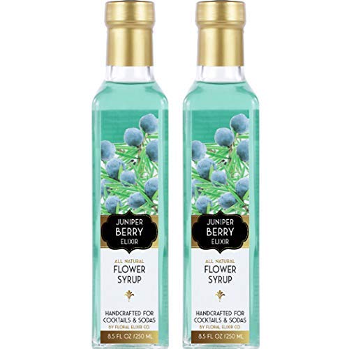 2 Pack All Natural Juniper Berry Syrup for Cocktails