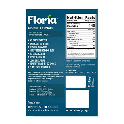 Dried Vegetable Chips And Crisps, Dried Tomato, No Sugar Added V