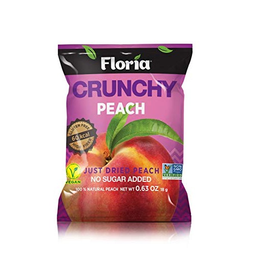 Natural Healthy Snacks, Dried Peach Fruit Crisps, No Sugar Added