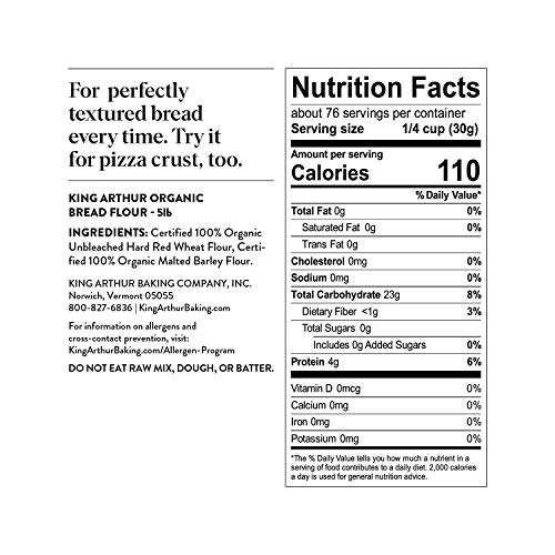 King Arthur Flour - Organic Bread Flour 2 Lb / 3 Pack