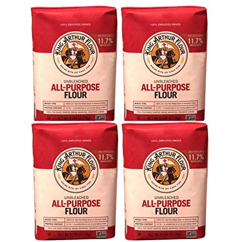 King Arthur Flour, Unbleached Flour, 20 Lb 4 Pack 5 Lb Each
