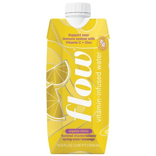 Flow Vitamin Infused Spring Water, Organic Citrus Flavor, Infuse...