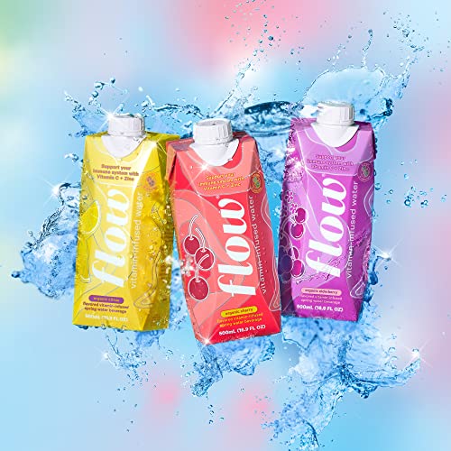Flow Vitamin Infused Spring Water, Organic Citrus Flavor, Infuse...