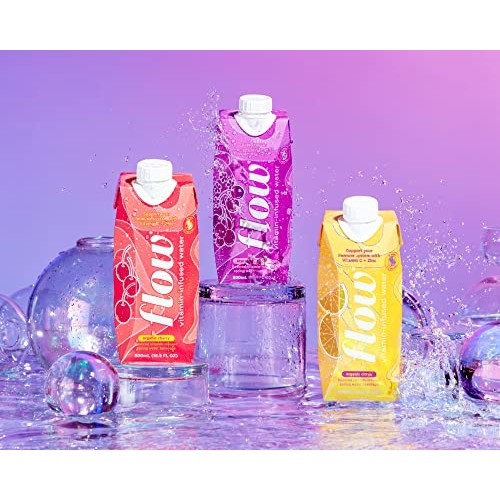 Flow Vitamin Infused Spring Water, Organic Citrus Flavor, Infuse...