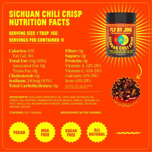 FLYBYJING Sichuan Chili Crisp, Gourmet Spicy Tingly Crunchy Hot ...
