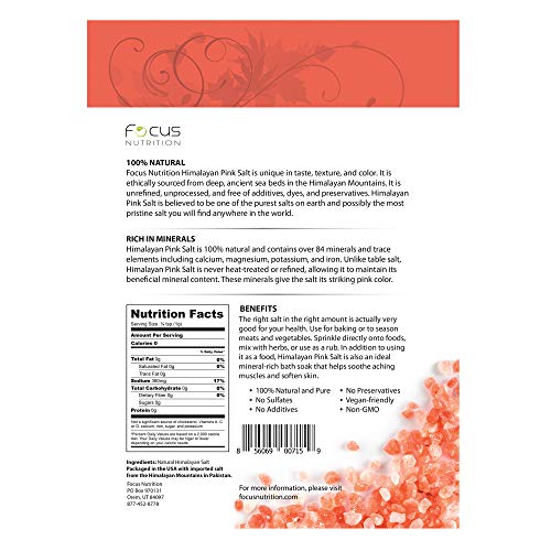 Focus Nutrition, Himalayan Pink Salt, 100% Natural Fine Grain, R