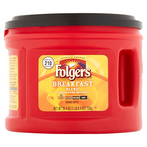 Folgers Breakfast Blend Ground Coffee Mild, 25.4 Oz Pack Of 5